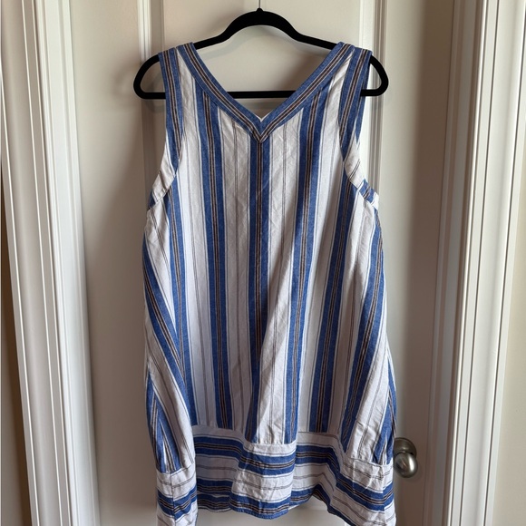 LOFT Blue and White Striped Mini Dress - Picture 4 of 7